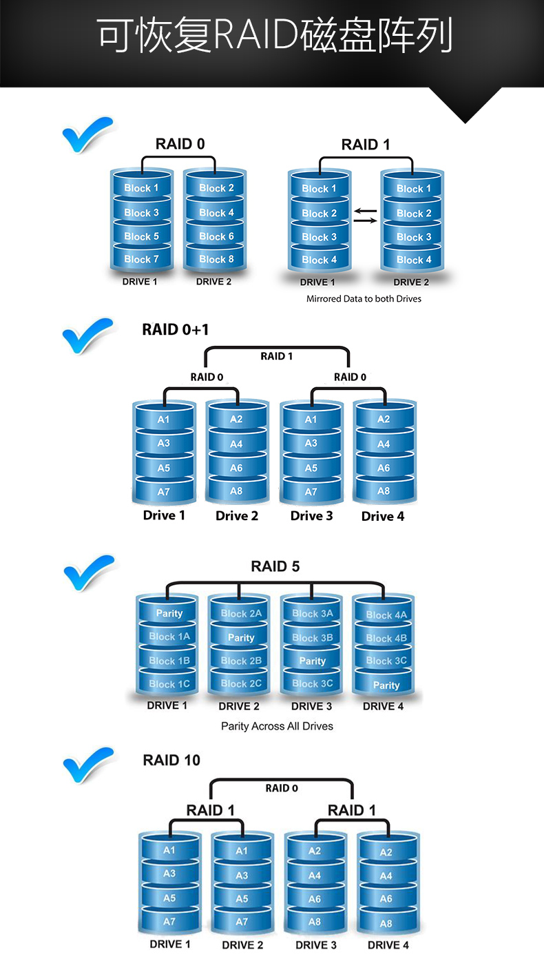 常见的RAID级别